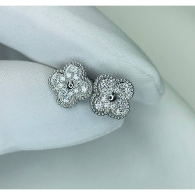 Серьги из белого золота с бриллиантами Van Cleef (replica)